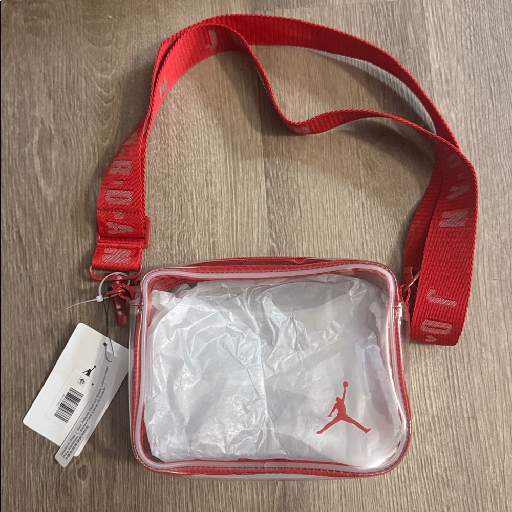 Jordan Red Transparent Shoulder Bag